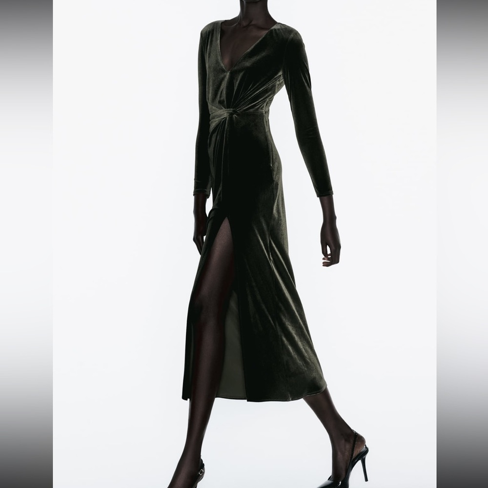 Olive Velvet Zara dress
